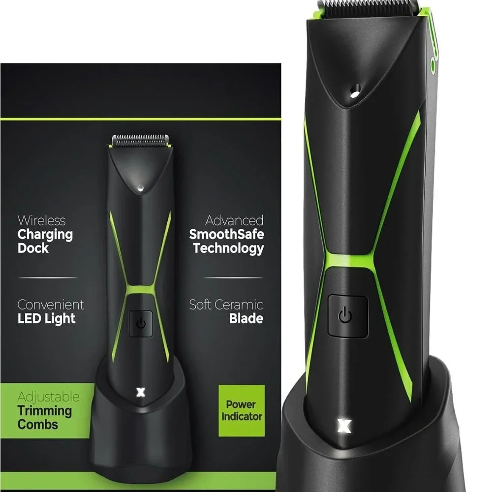 Men’s Electric Body Hair Trimmer – Waterproof Groin & Ball Groomer, Cordless Rec